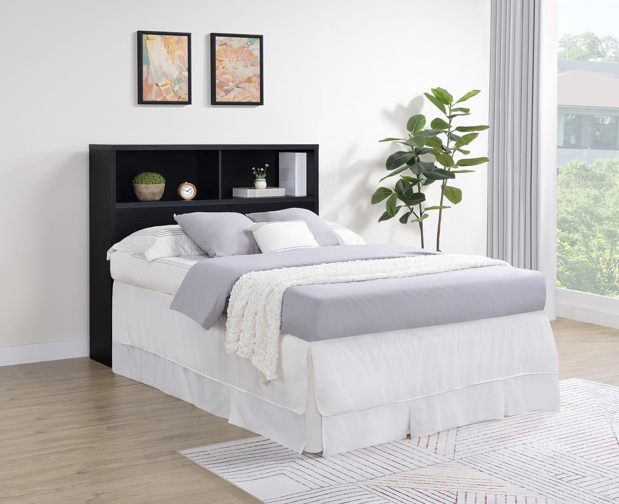 Westpark 49-Inch Full Bookcase Headboard Black