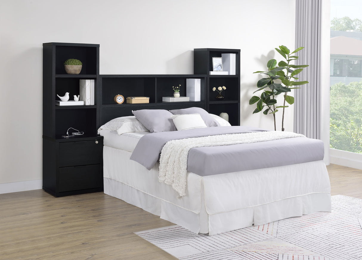 Westpark 49-Inch Full Bookcase Headboard Black