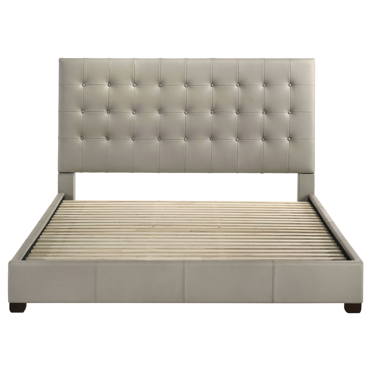 Medley Genuine Leather Eastern King Platform Bed in Tan