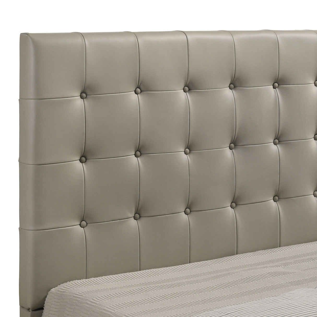 Medley Genuine Leather Eastern King Platform Bed in Tan