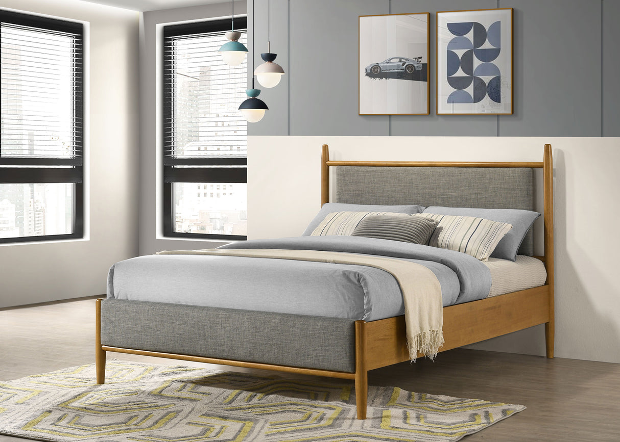 Mason 46-Inch Full Platform Bed - Grey and Light Brown