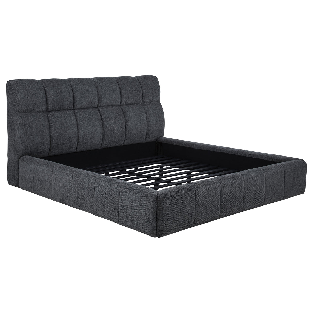 Nollet 48-Inch Upholstered California King Platform Bed in Grey