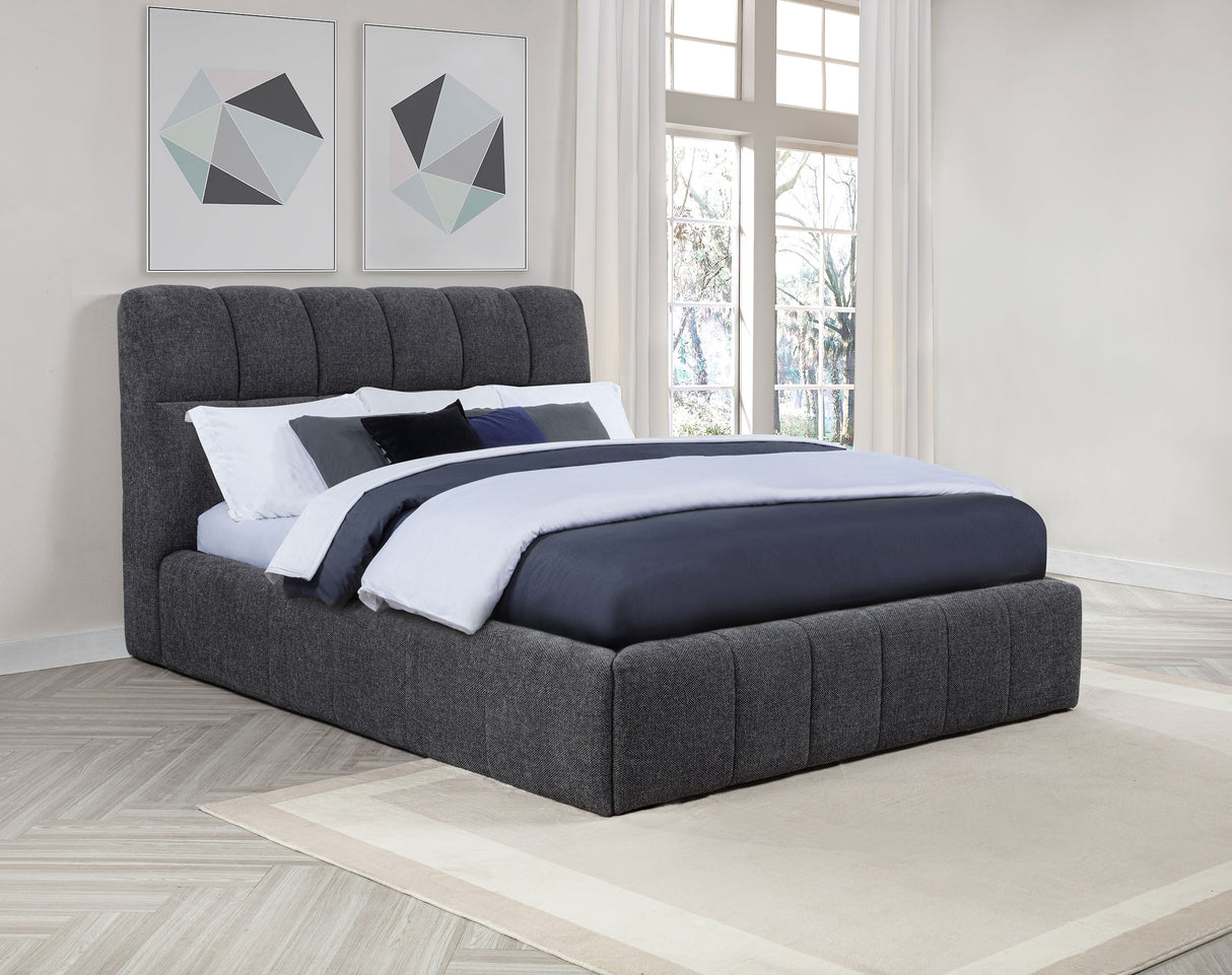 Nollet 48-inch Upholstered Queen Platform Bed Grey