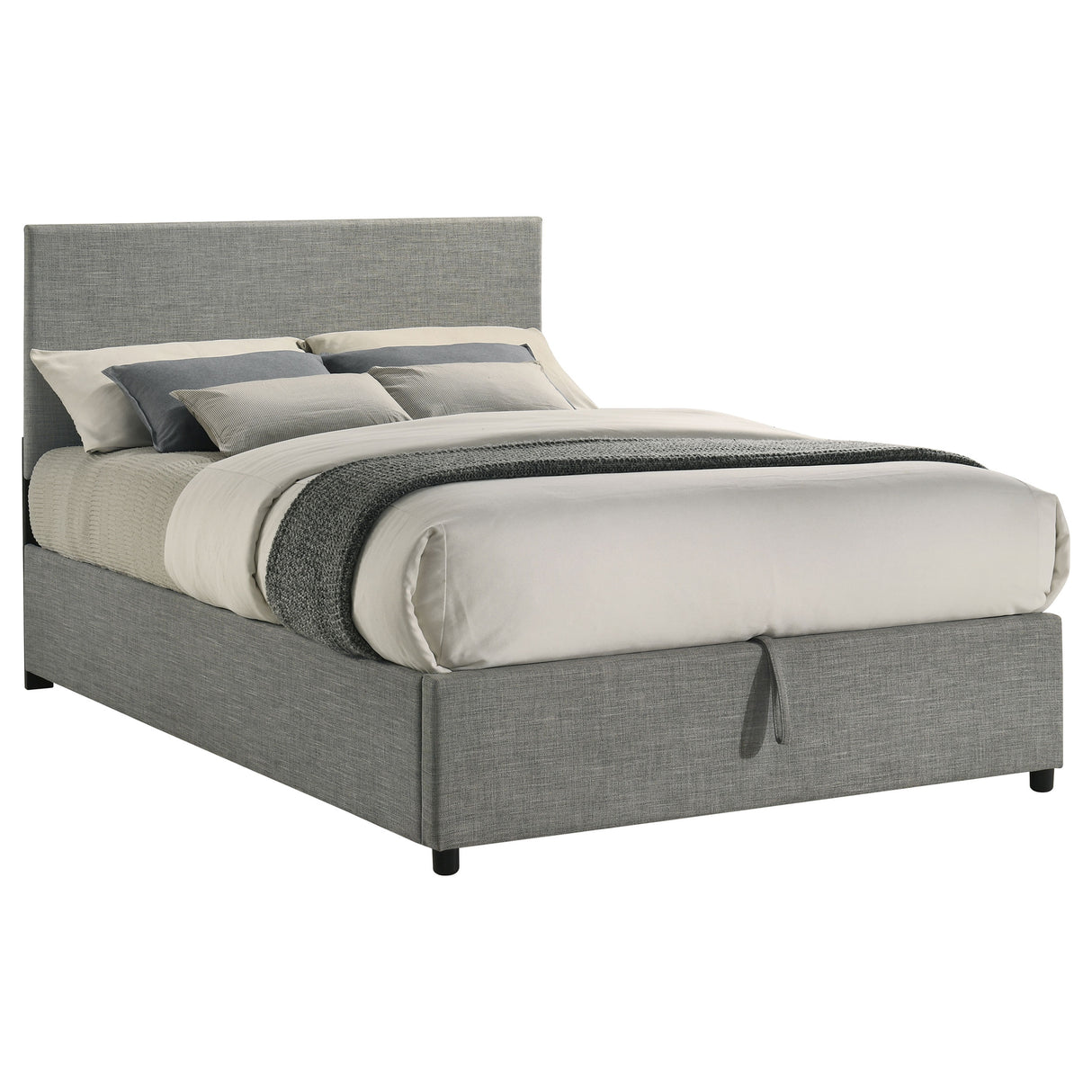 Reeves Grey Upholstered Full Lift-Top Storage Platform Bed