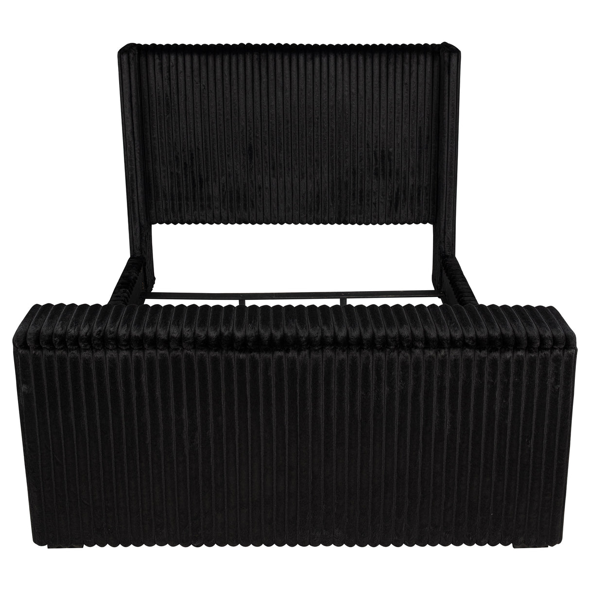 Centergrove Upholstered Eastern King Wingback TV Bed Black