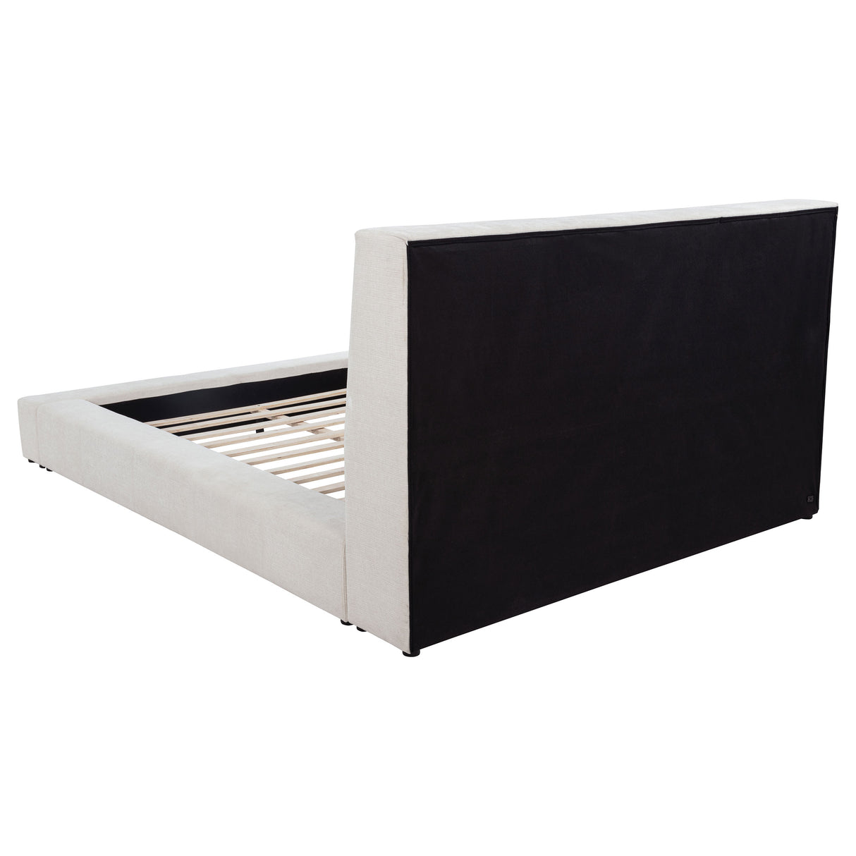 Dreux Upholstered Eastern King Panel Platform Bed, Cream