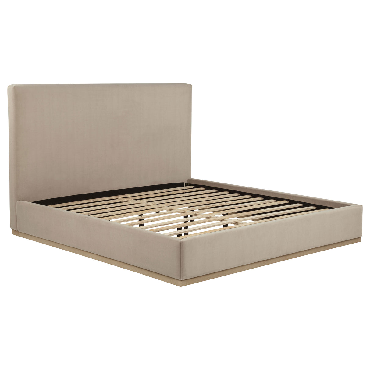 Knox Eastern King Fabric Platform Bed in Khaki