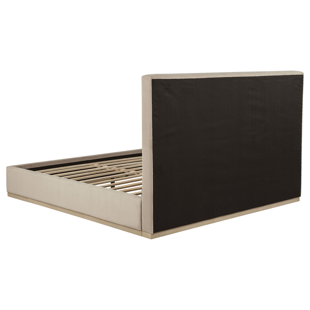 Knox Eastern King Fabric Platform Bed in Khaki