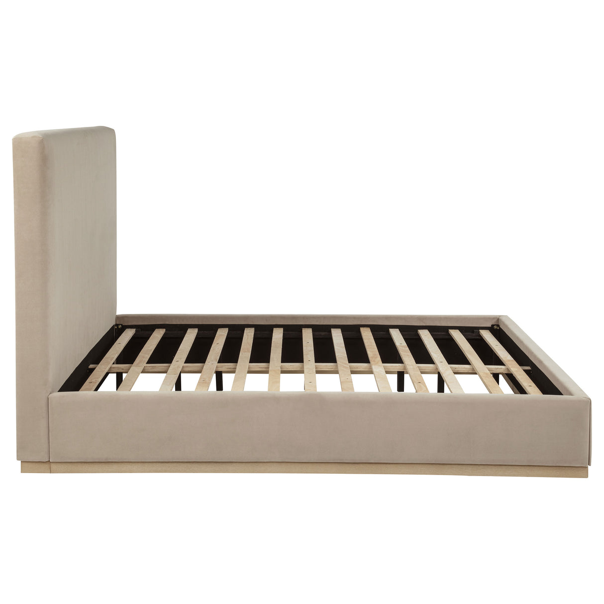 Knox Eastern King Fabric Platform Bed in Khaki