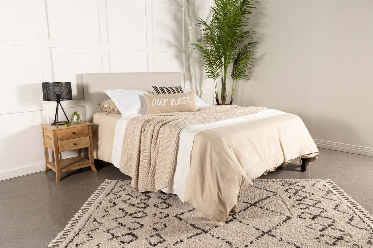Pirro Upholstered King Panel Headboard in Sand