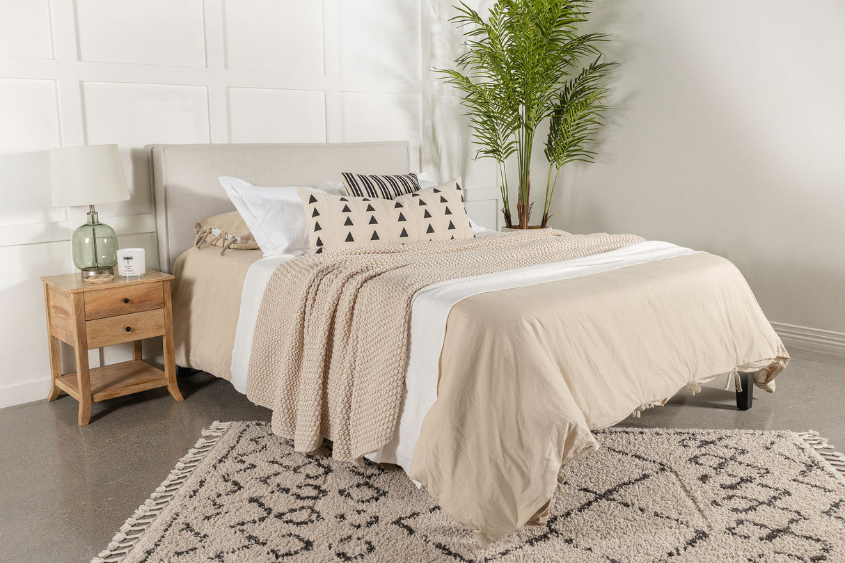 Izzy Upholstered King Panel Headboard in Sand