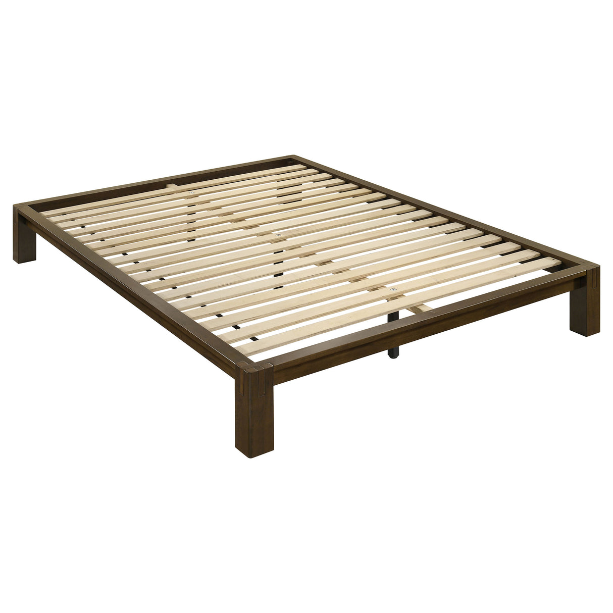 Gislen Full Platform Bed in Walnut Wood