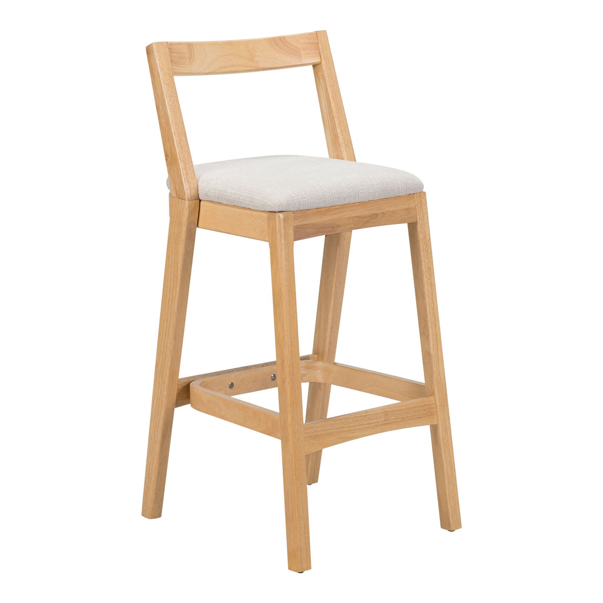 Jasper - Indoor Barstool With Upholstery (Set of 2) - Beige / Natural