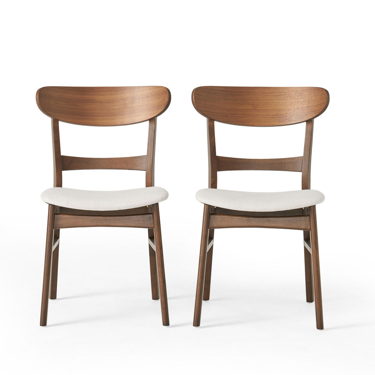 Modern Dining Chair With Upholstered Seat And Wood Frame