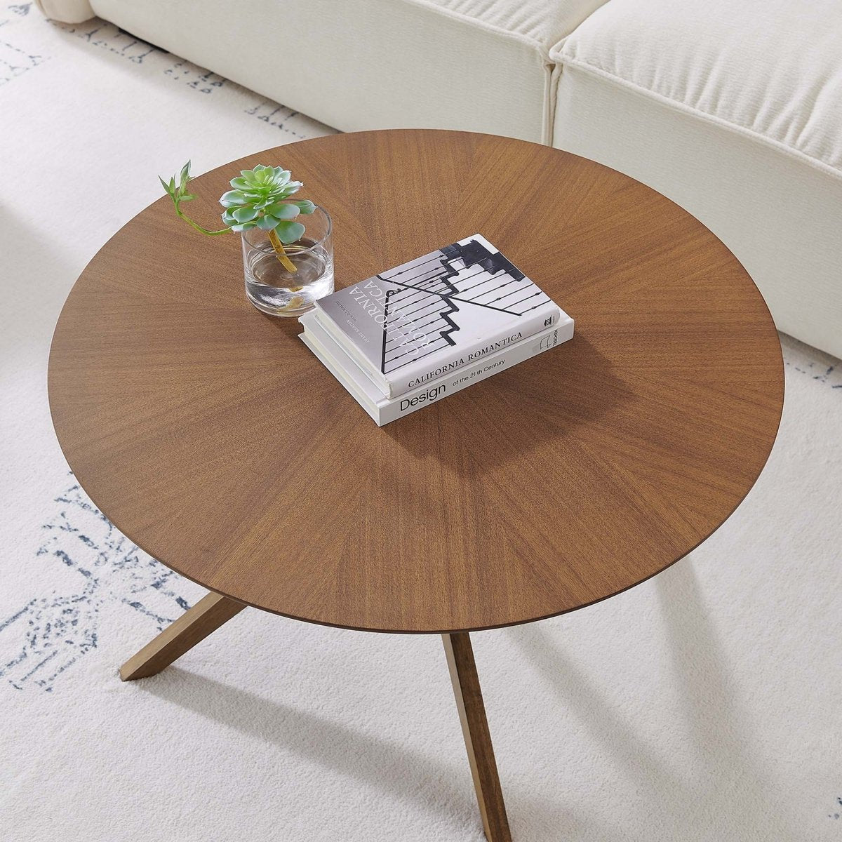 32 Inch Mid - Century Round Wood Coffee Table - Coffee Tables available at Alpine Outlets in Denver