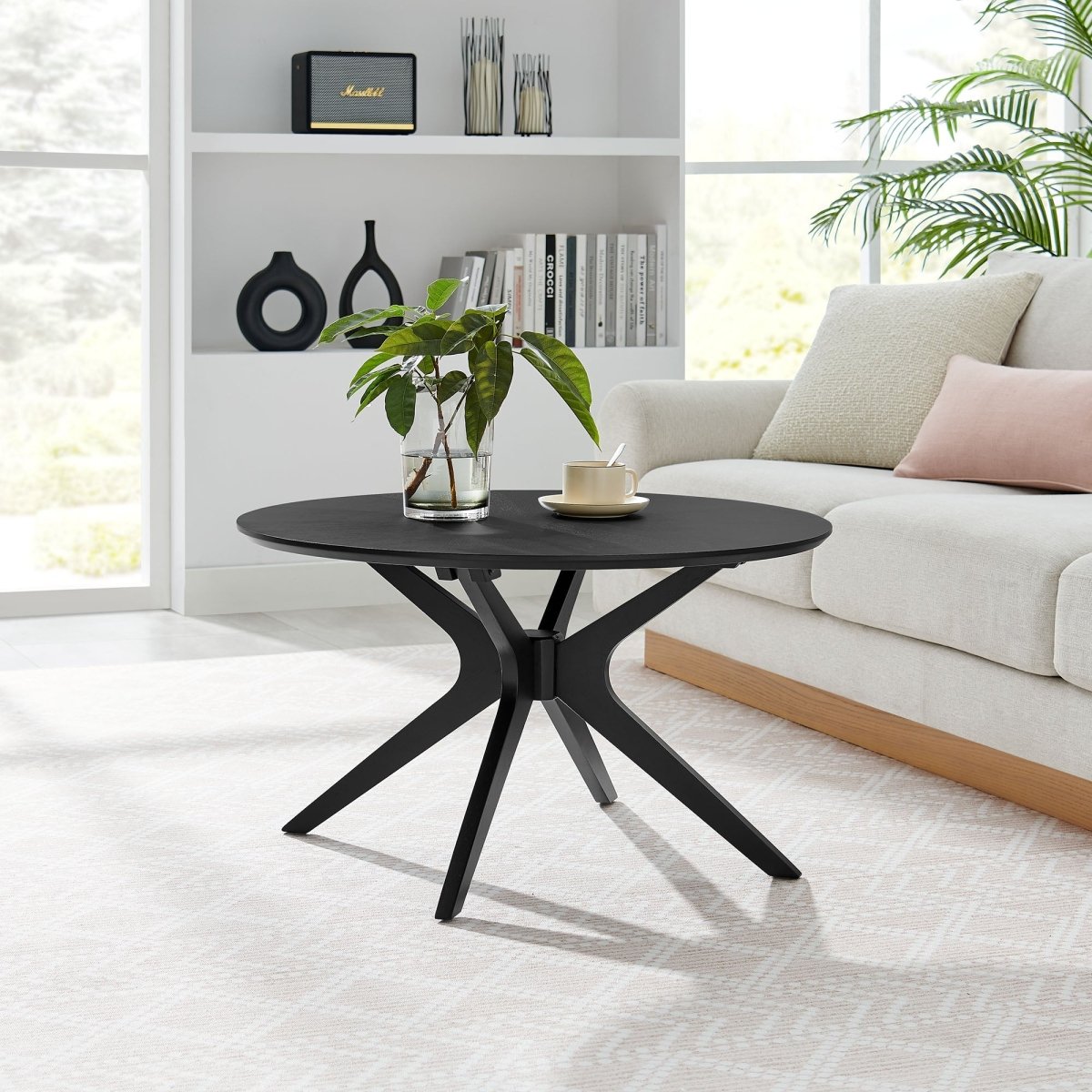 32 Inch Mid - Century Round Wood Coffee Table - Coffee Tables available at Alpine Outlets in Denver