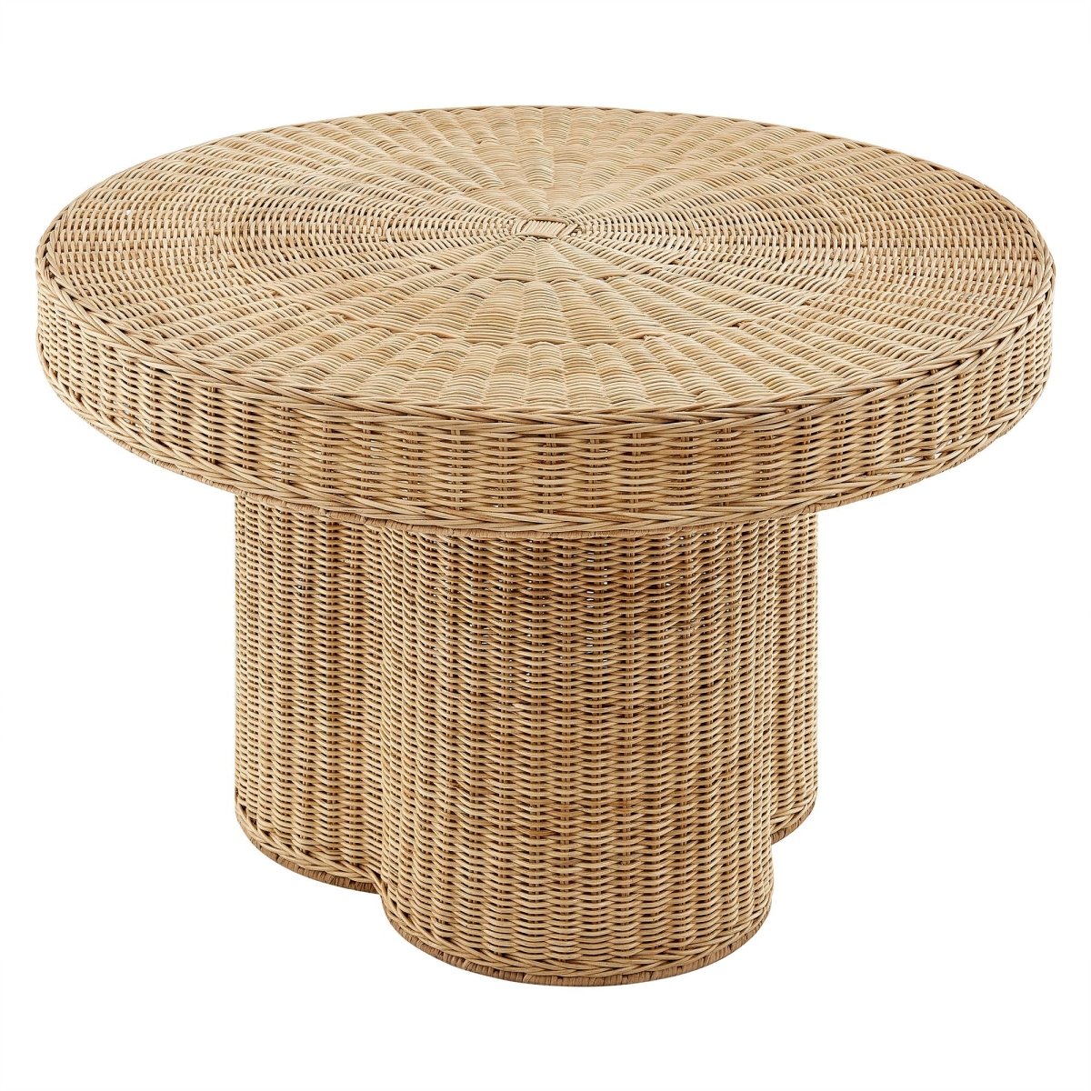 32 Inch Round Natural Rattan Coffee Table in Natural - Coffee Tables available at Alpine Outlets in Denver