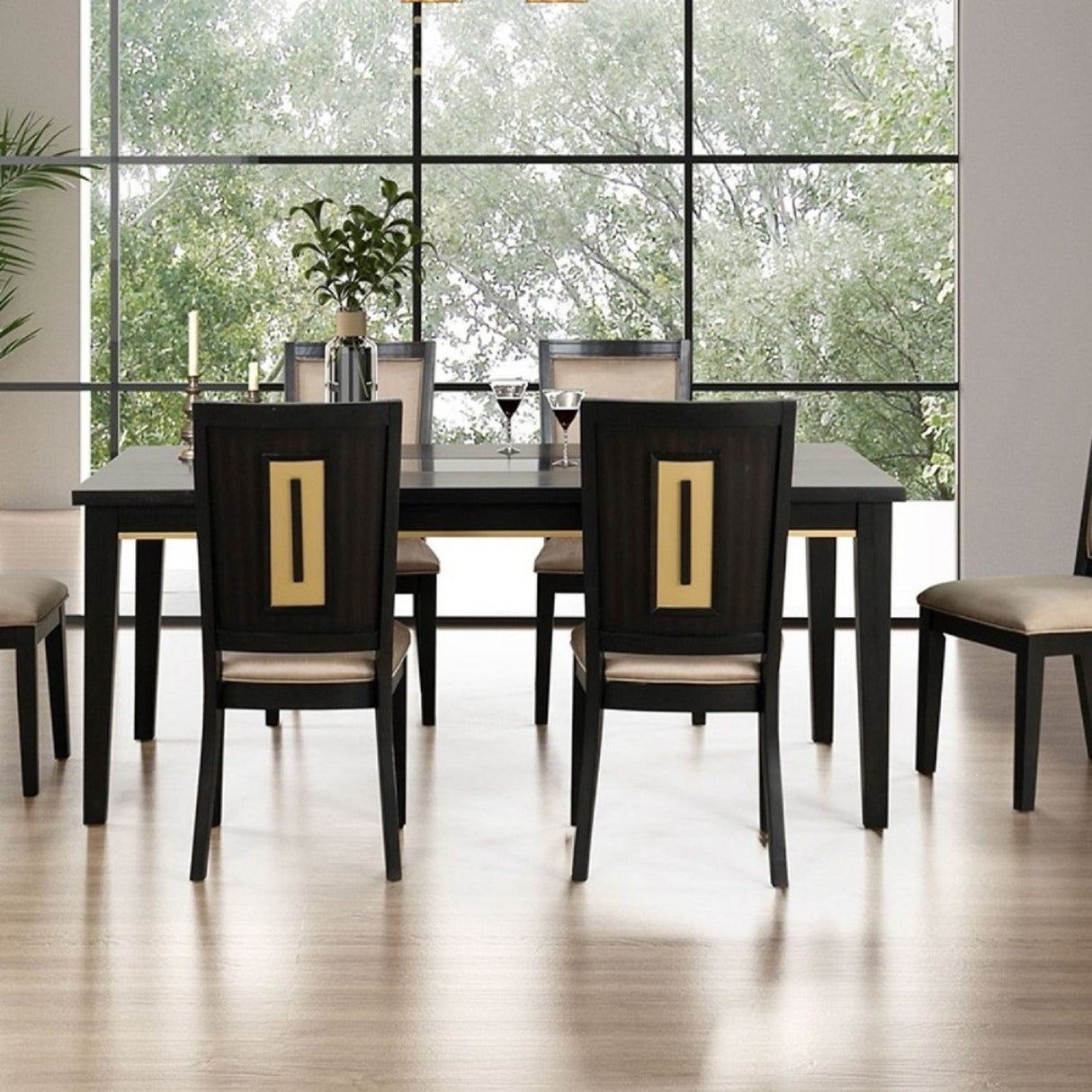 Dining Chairs With Accent Trim (Set of 2) - Espresso