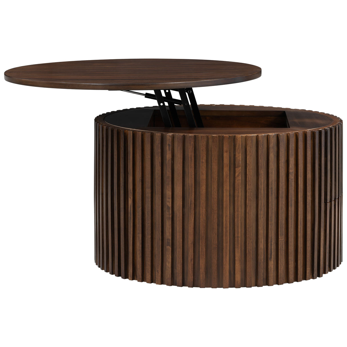 Round Lift Top Coffee Table With Hidden Storage For Living Room