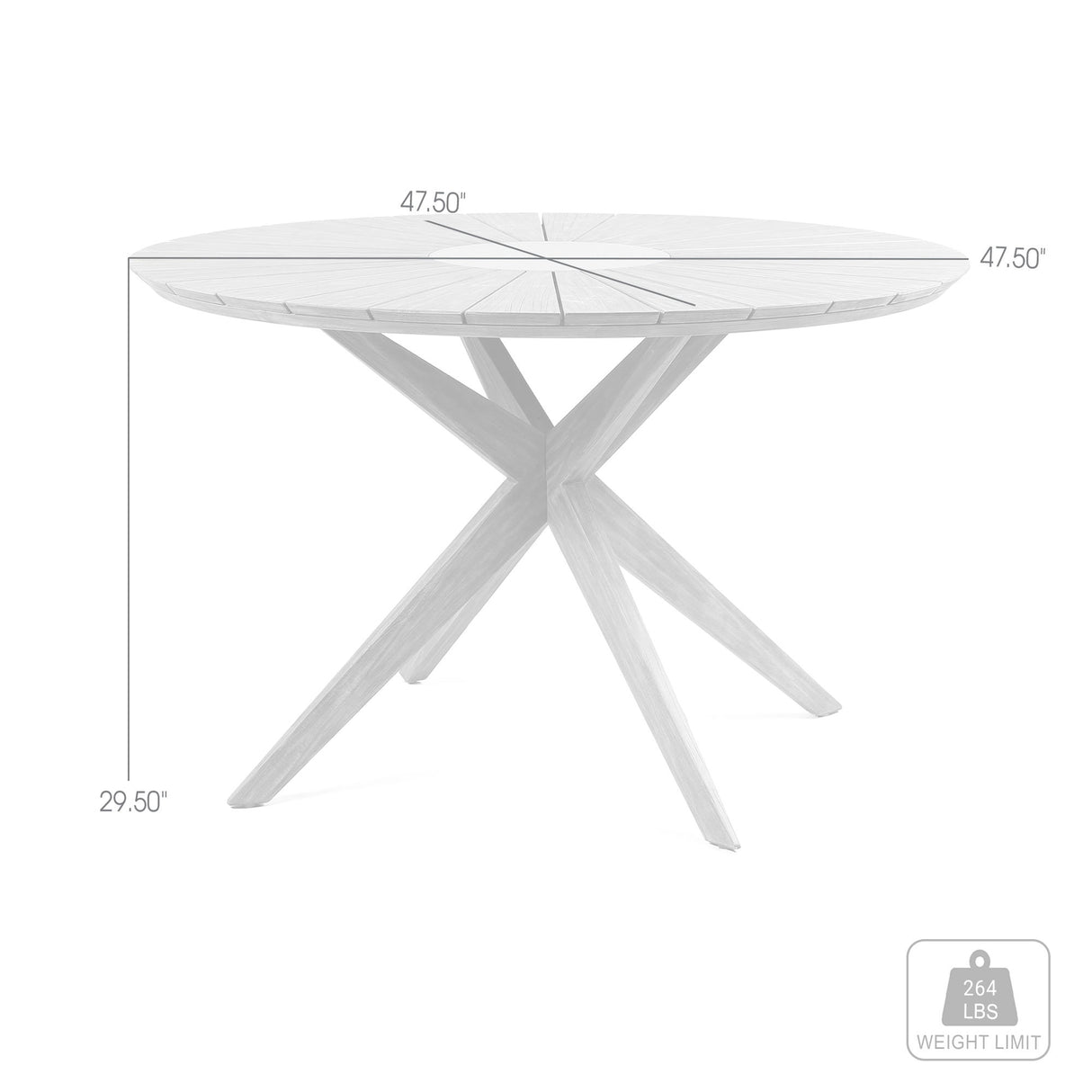 Oasis - Outdoor Light Eucalyptus Wood And Concrete Round Dining Table