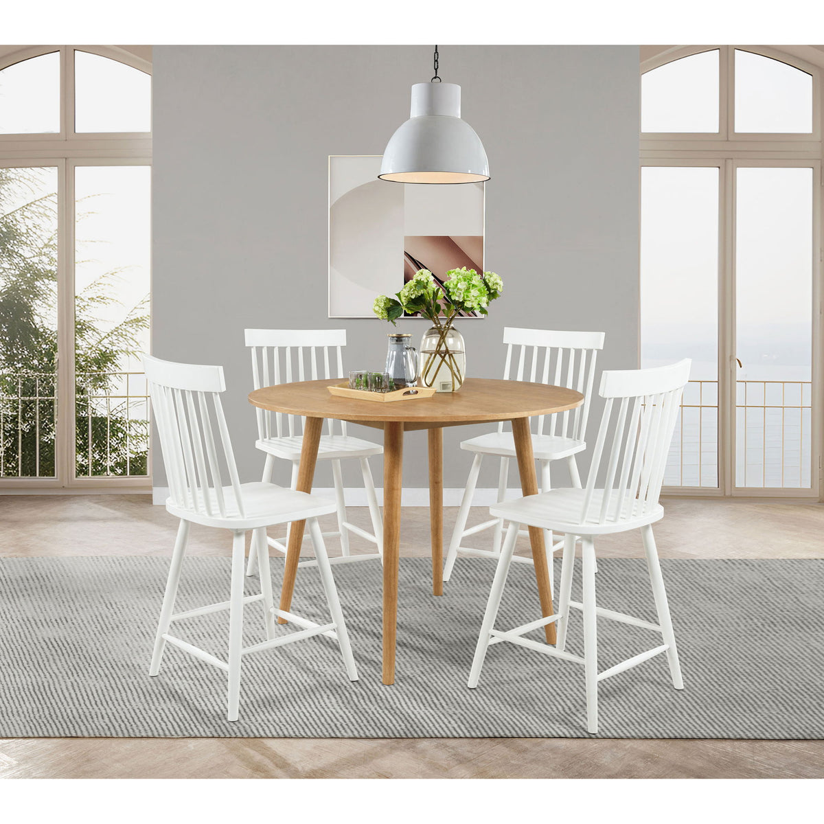 Waverly - Round Counter Height Dining Table - Light Ash