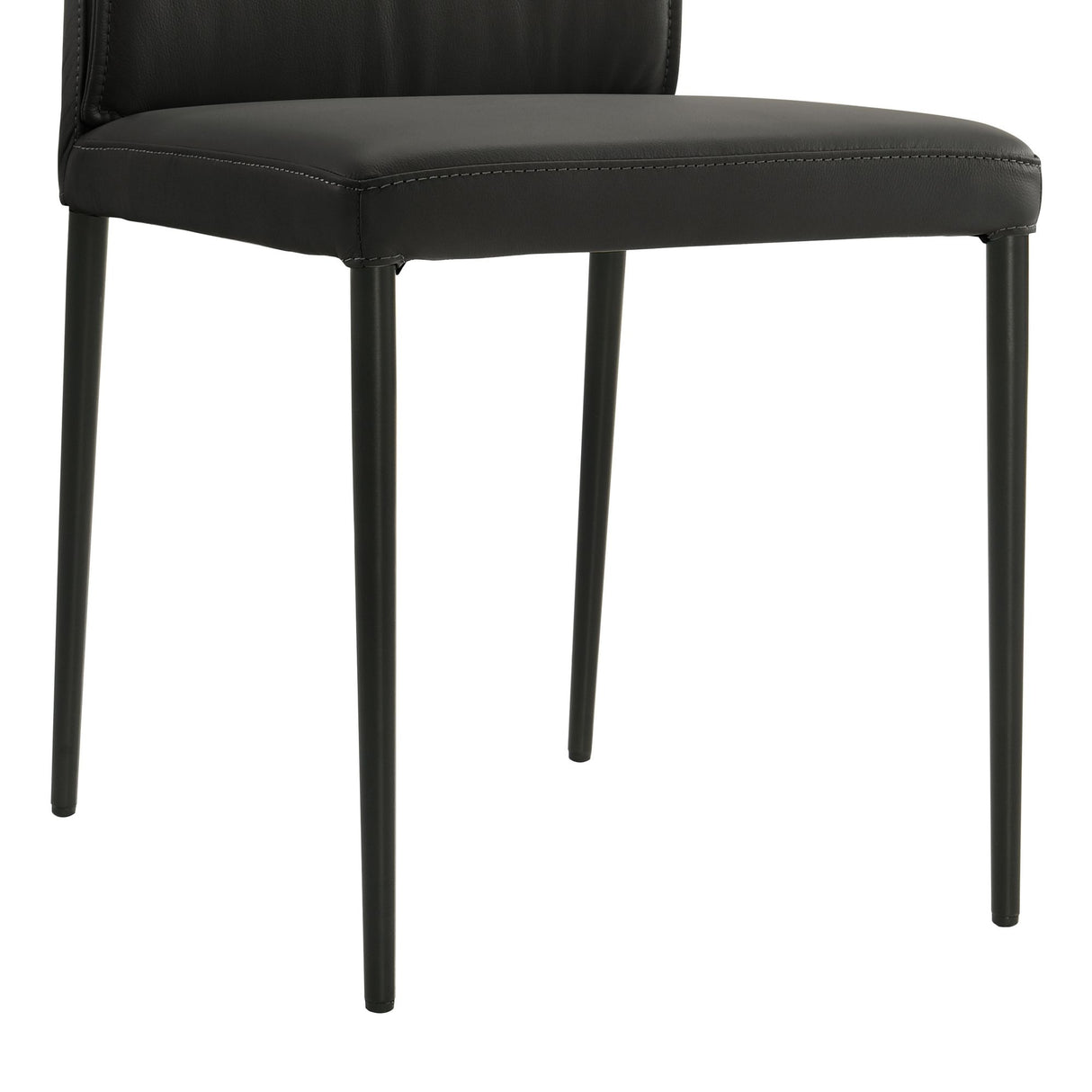 Meriam - Full Back Top Grain Leather Upholstered Metal Dining Chairs (Set of 2)