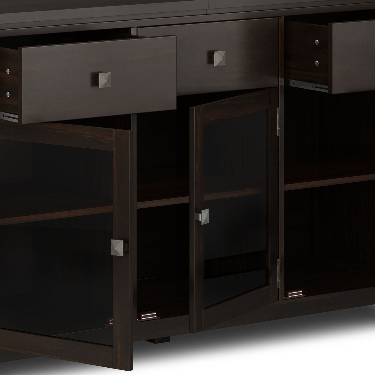 Sideboard Buffet Contemporary Solid Wood 54in x 17in x 32in