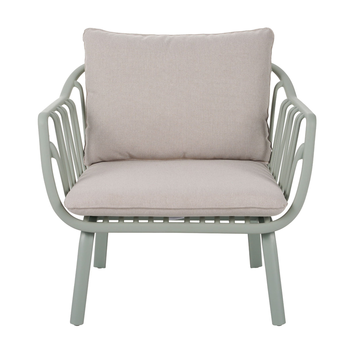 Huron - Outdoor Patio Club Chair (Set of 2) - Beige / Light Green