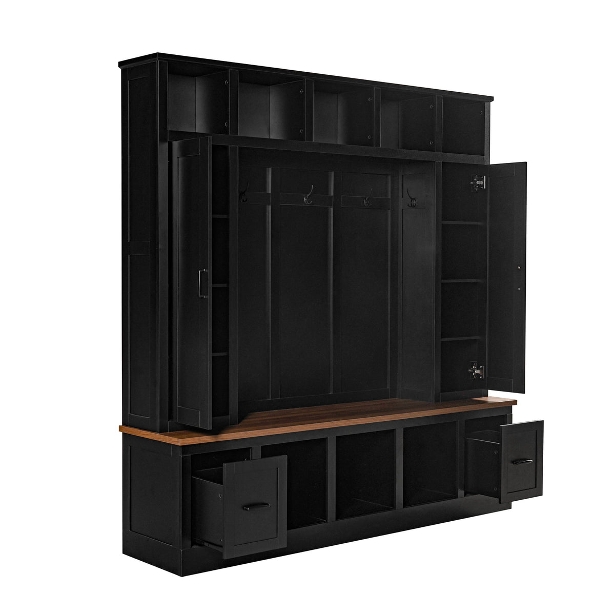 Hall Tree With Storage Bench, Entryway Coat Rack With Hooks