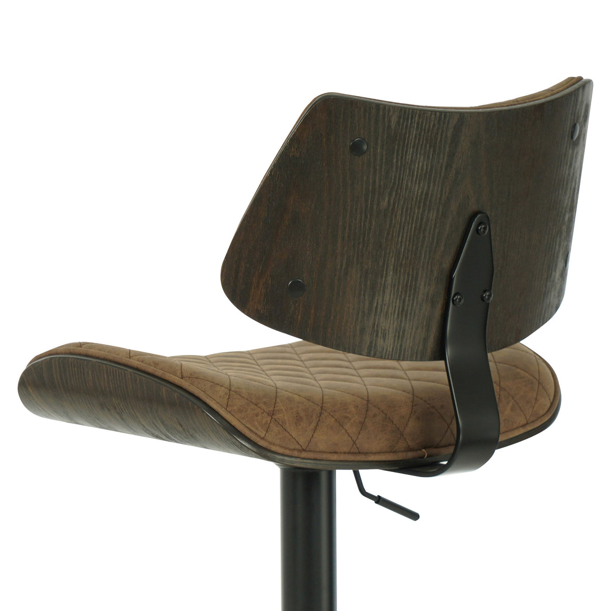 Leland - Adjustable Swivel Bar Stool With Faux Leather Seat