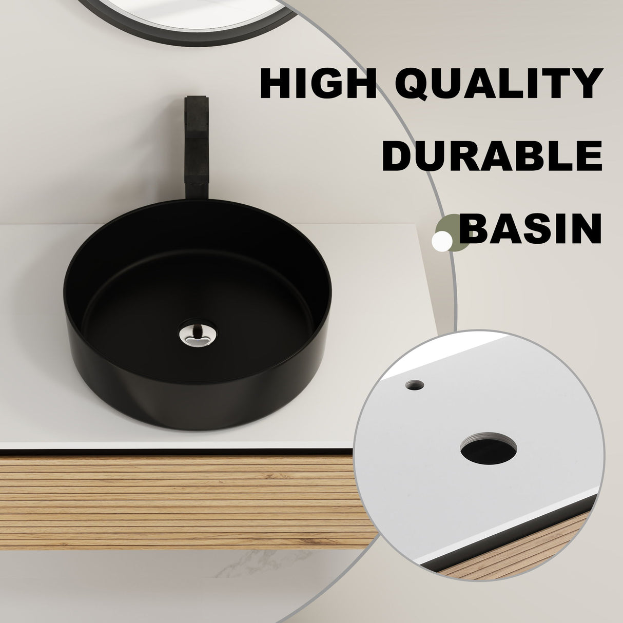Wall Mounted Bathroom Vanity With Art Sink & 1 Soft Close Drawer
