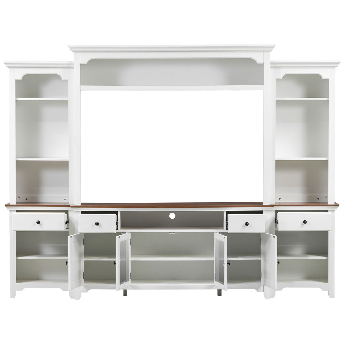 Extra Large TV Stand, Entertainment Center With Storage Cabinets