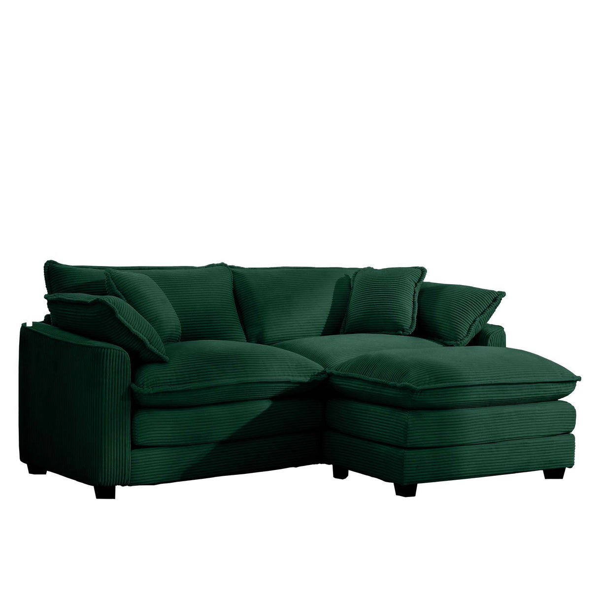 Modern Modular Cushion Sofa With Ottoman, Low Back, Deep Seating Sofa Set