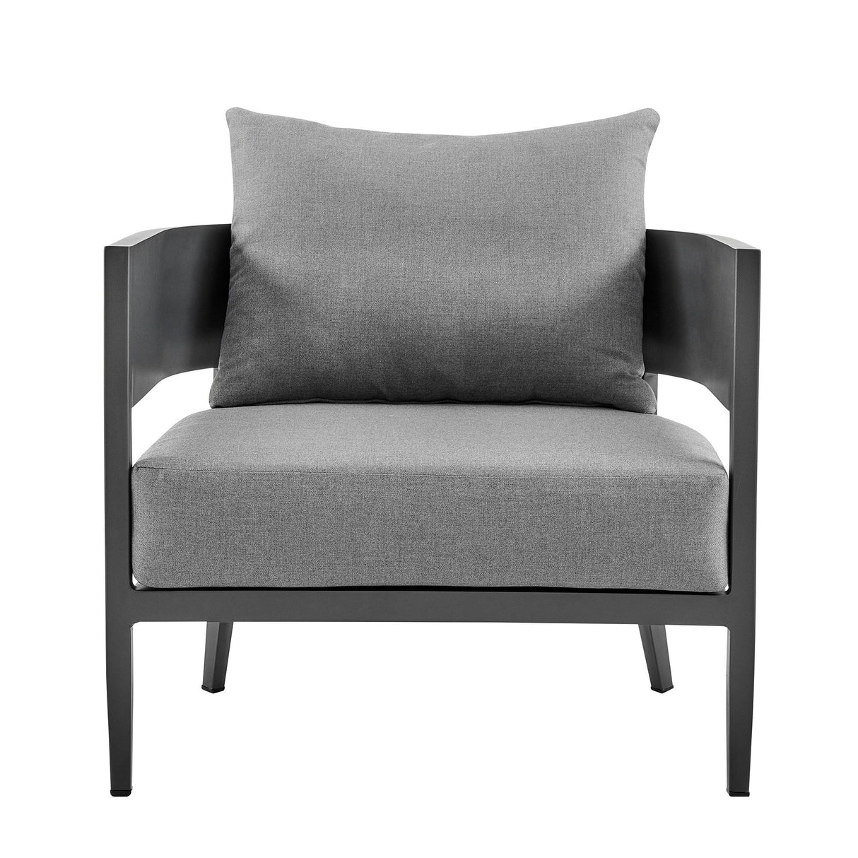 Menorca - 4 Piece Outdoor Aluminum & Outdoor Conversation Set - Dark Gray