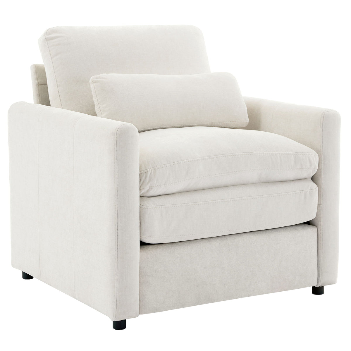 Cozy Upholstered Cushion Armchair For Living Room