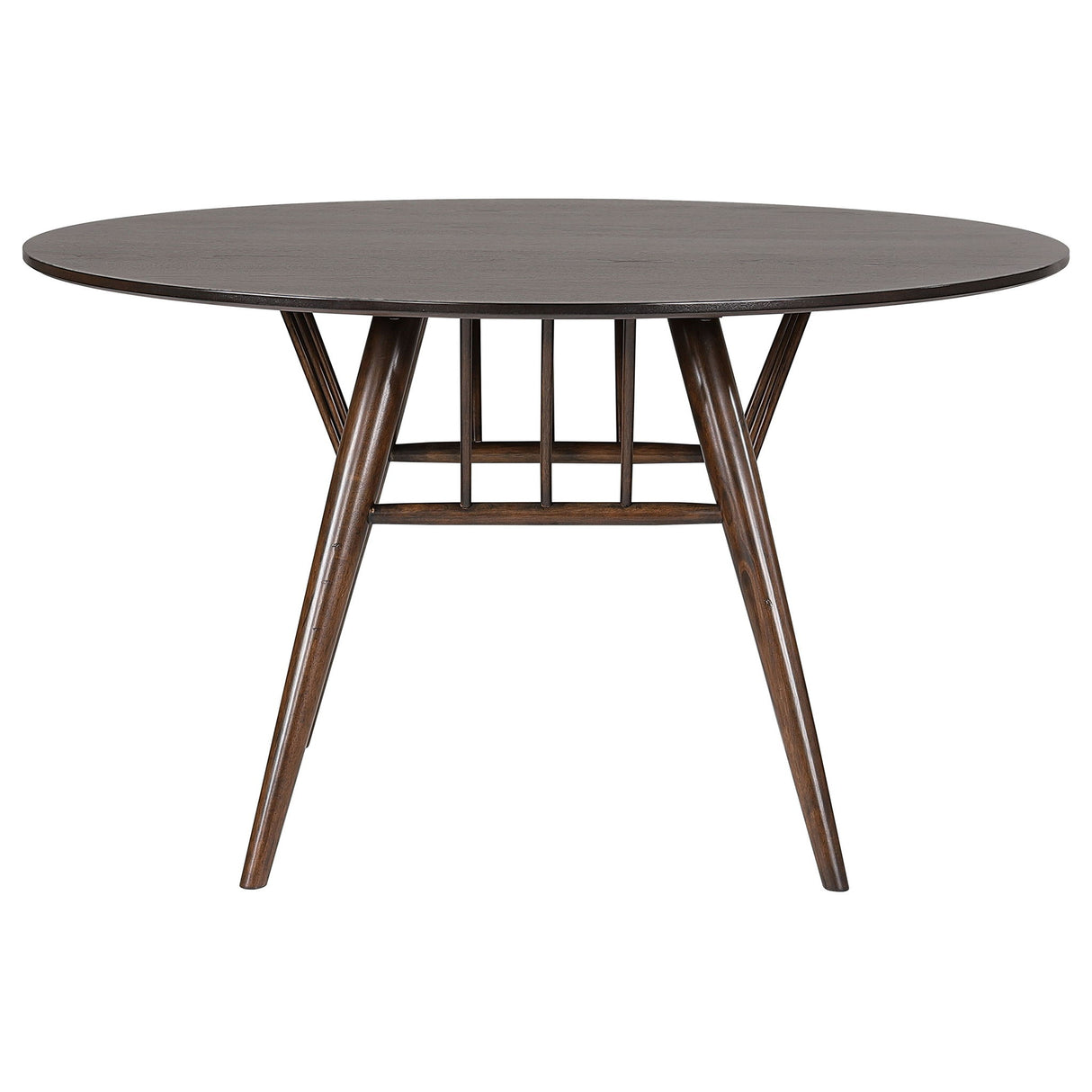 Shirley - 5 Piece Round Dining Table Set With Cushioned Chairs - Dark Walnut
