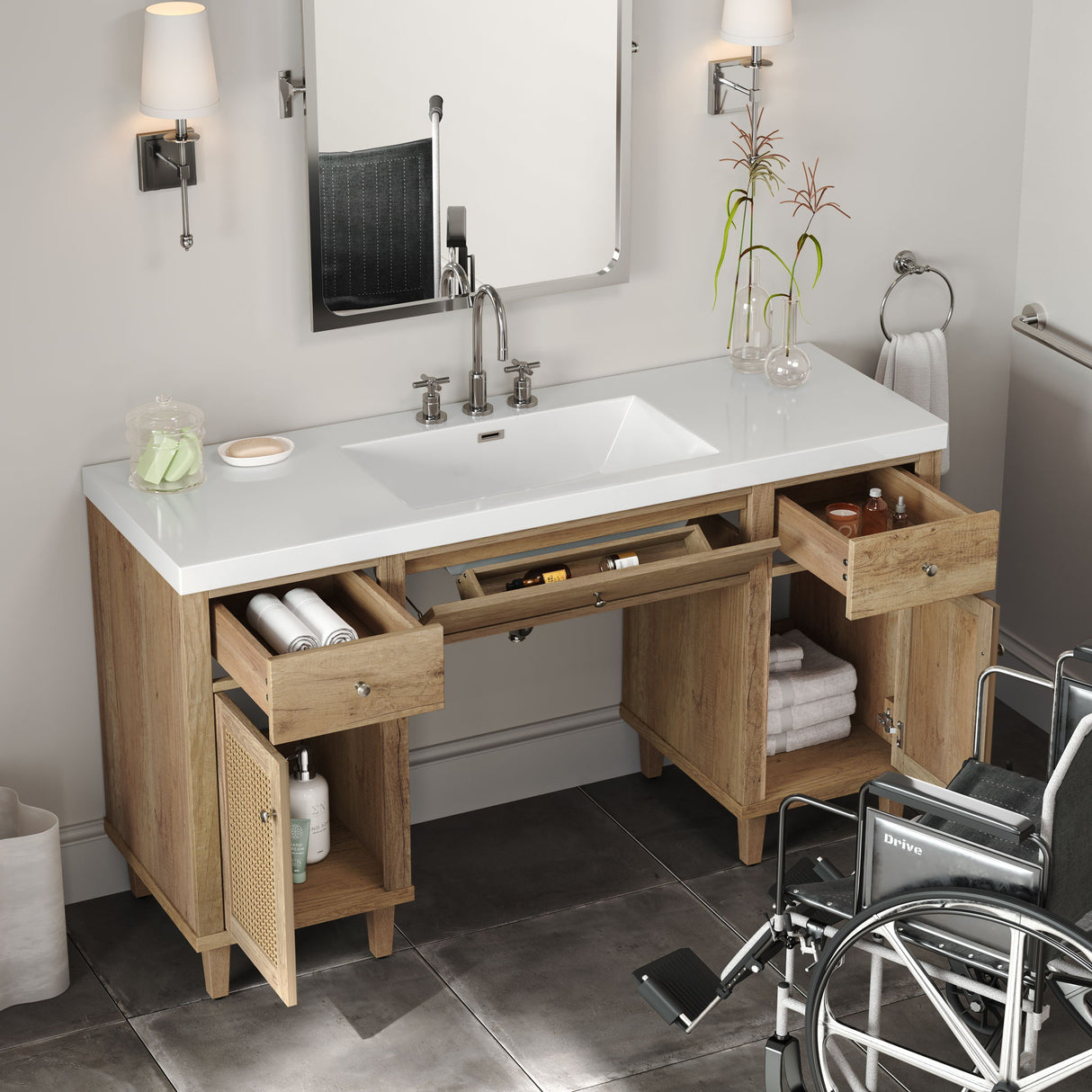 Bathroom Vanity With Sink, Spacious Storage Cabinet