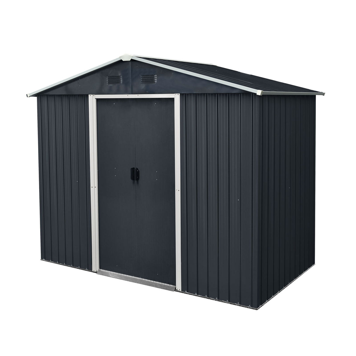Outdoor Metal Storage Shed Garden Building with Sliding Door 8x4ft