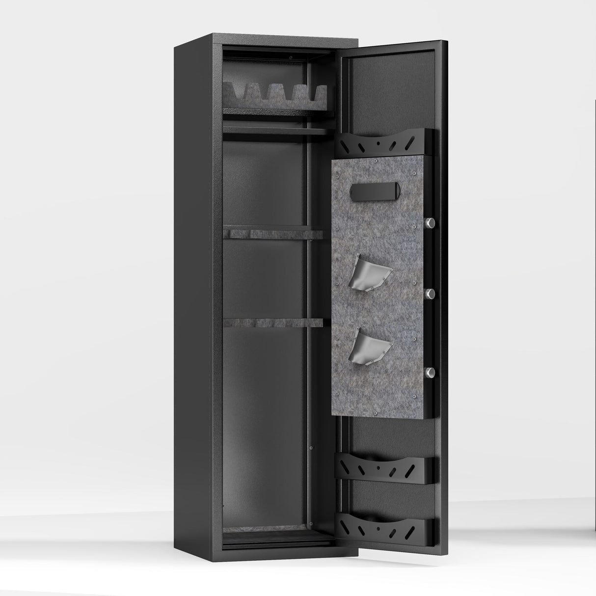 Gun Safe For Rifles & Handguns, Keypad Lock Security Storage Cabinet - Black