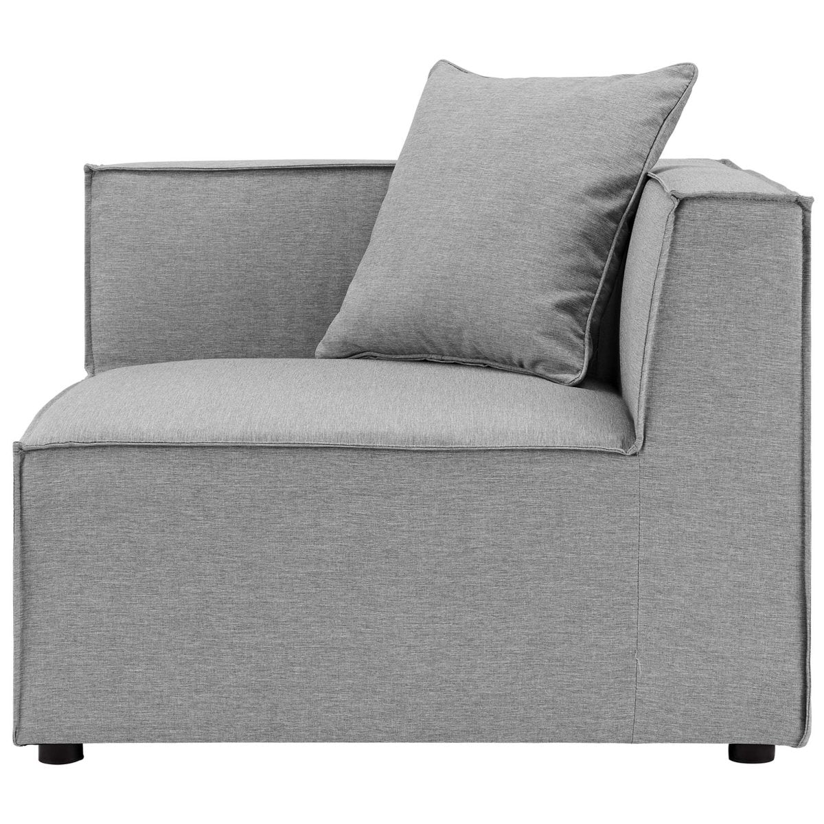 34" Gray Outdoor Patio Upholstered Aluminum Corner Chair - Outdoor - Alpine Outlets
