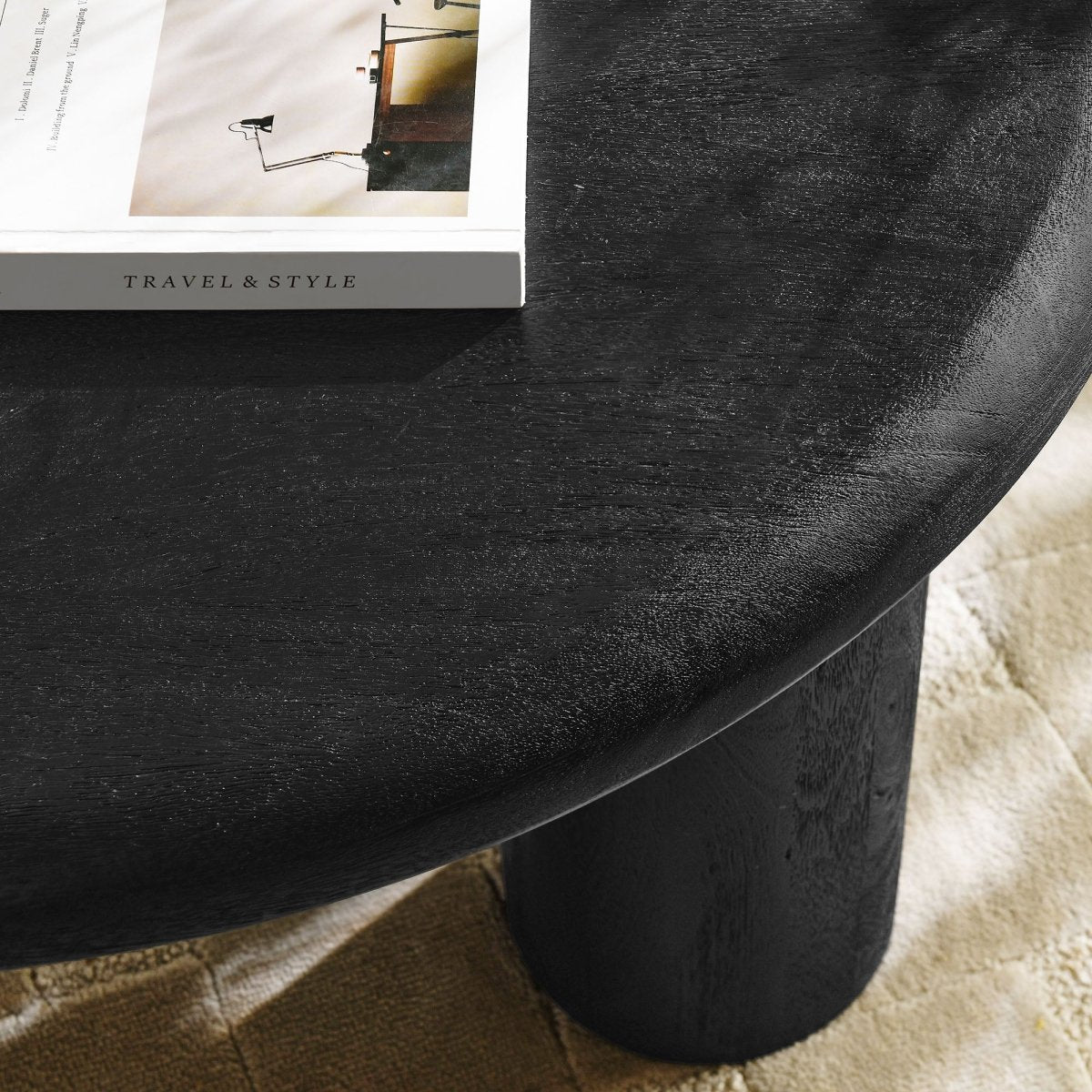 34 Inch Minimalist Round Solid Mango Wood Coffee Table - Coffee Tables available at Alpine Outlets in Denver