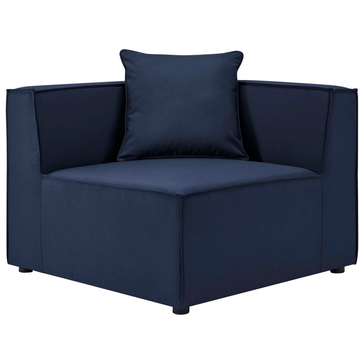 34" Navy Outdoor Patio Upholstered Aluminum Corner Chair - Outdoor - Alpine Outlets