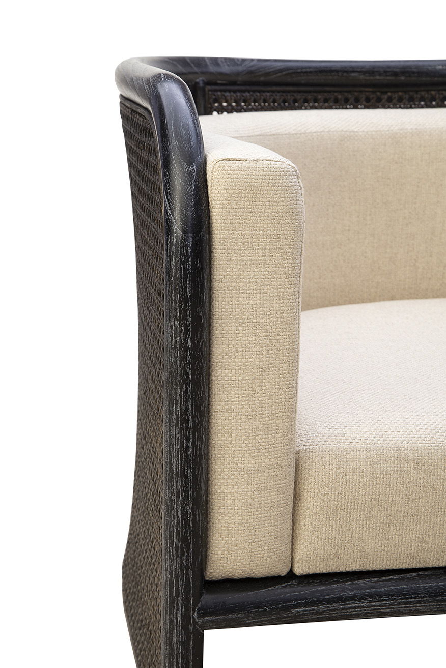 Montgomery - Cane Chair - Black / Beige