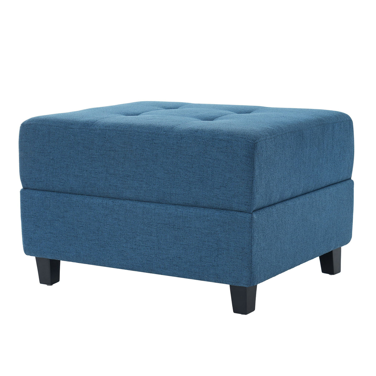 Ottoman, Compact Footrest For Living Room - Navy Blue