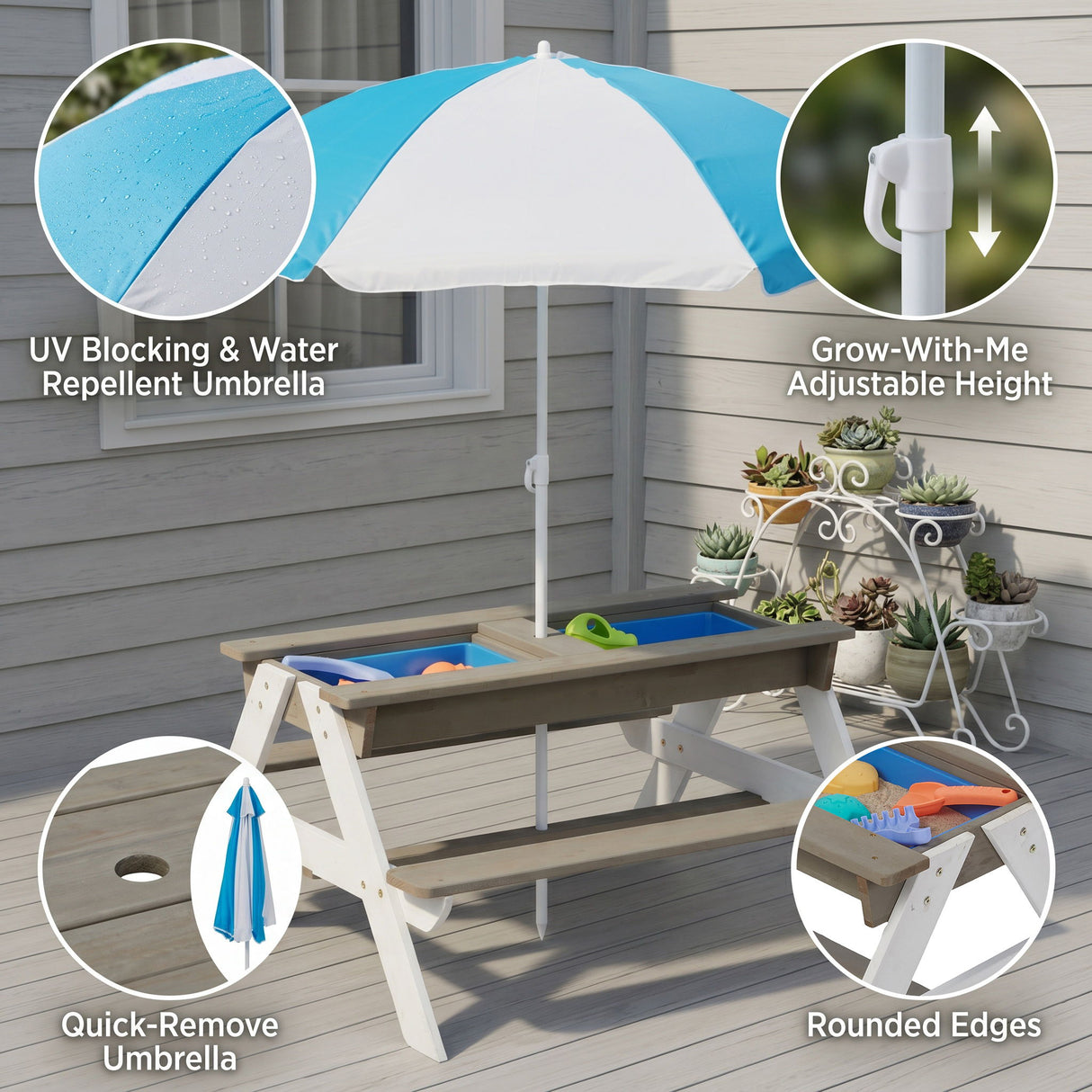 Kids Picnic Table With Sand And Water Table Conversion