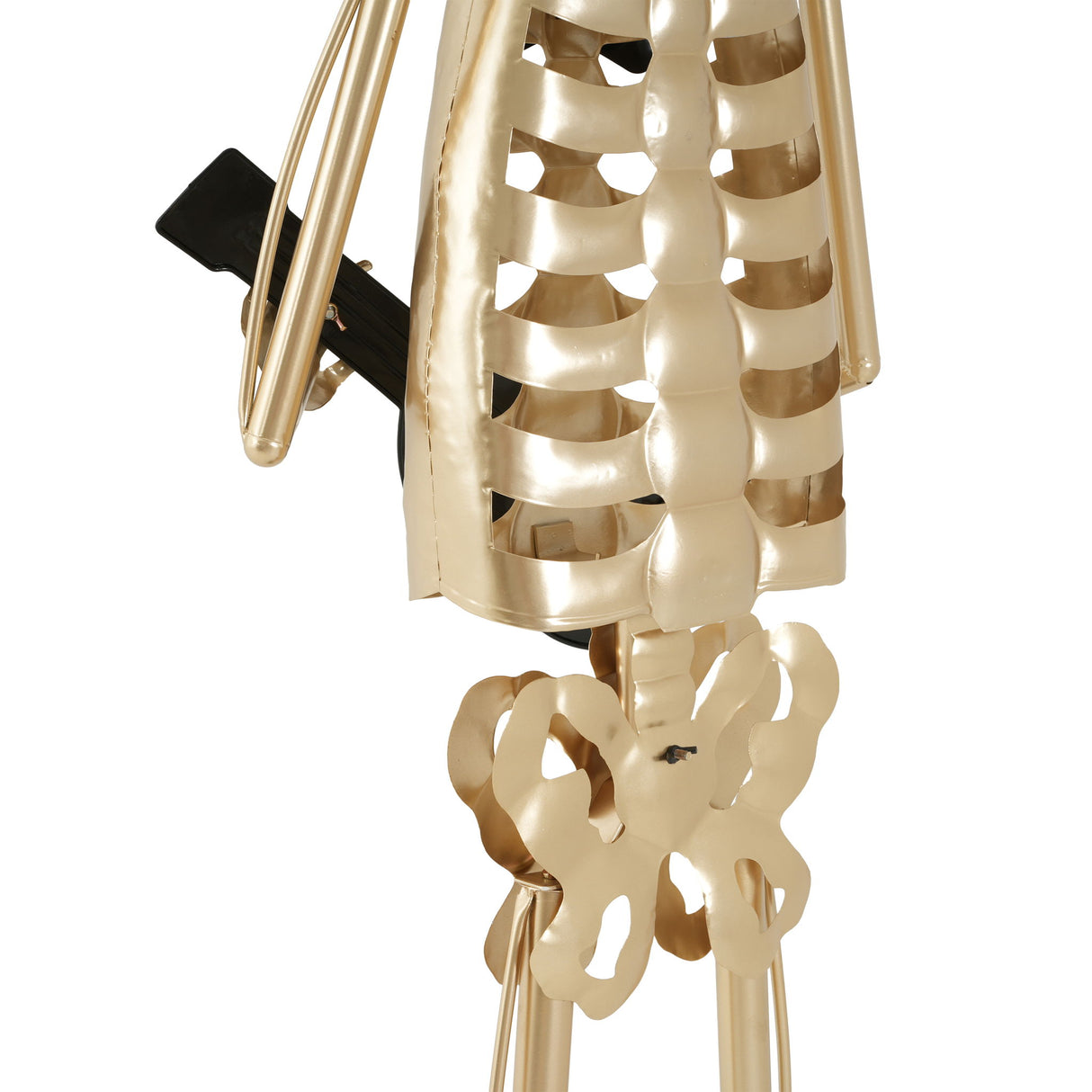 Skeleton Musician Statue, For Halloween Indoor Outdoor Party Display - Gold