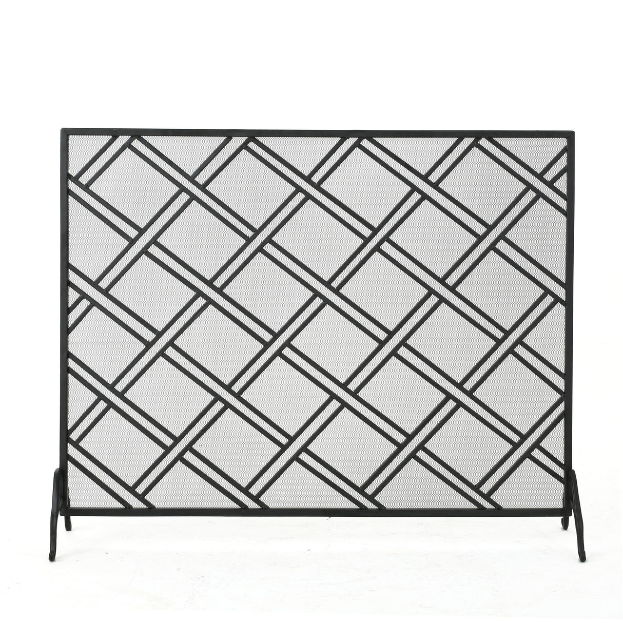 Elegant Design Fire Screen Protective Barrier Iron - Black