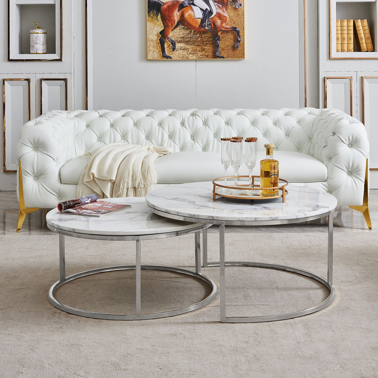 2 Piece Nesting Coffee Table Set For Living Room