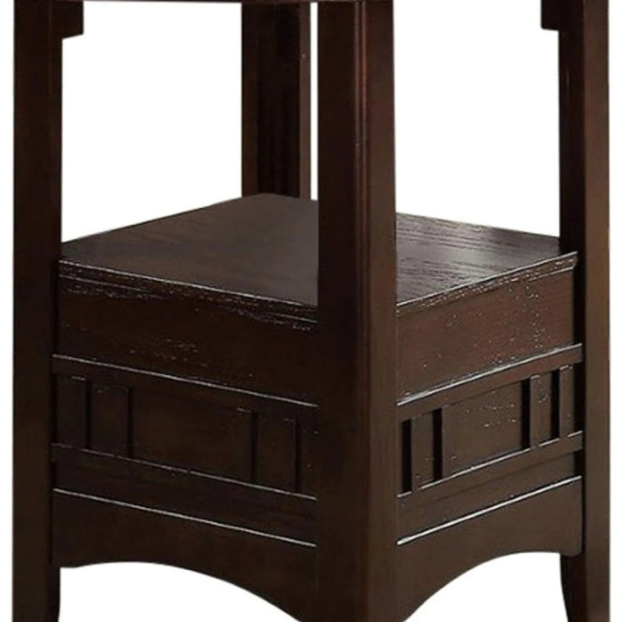 Round Counter Height Dining Table Only With Shelves - Brown Mix