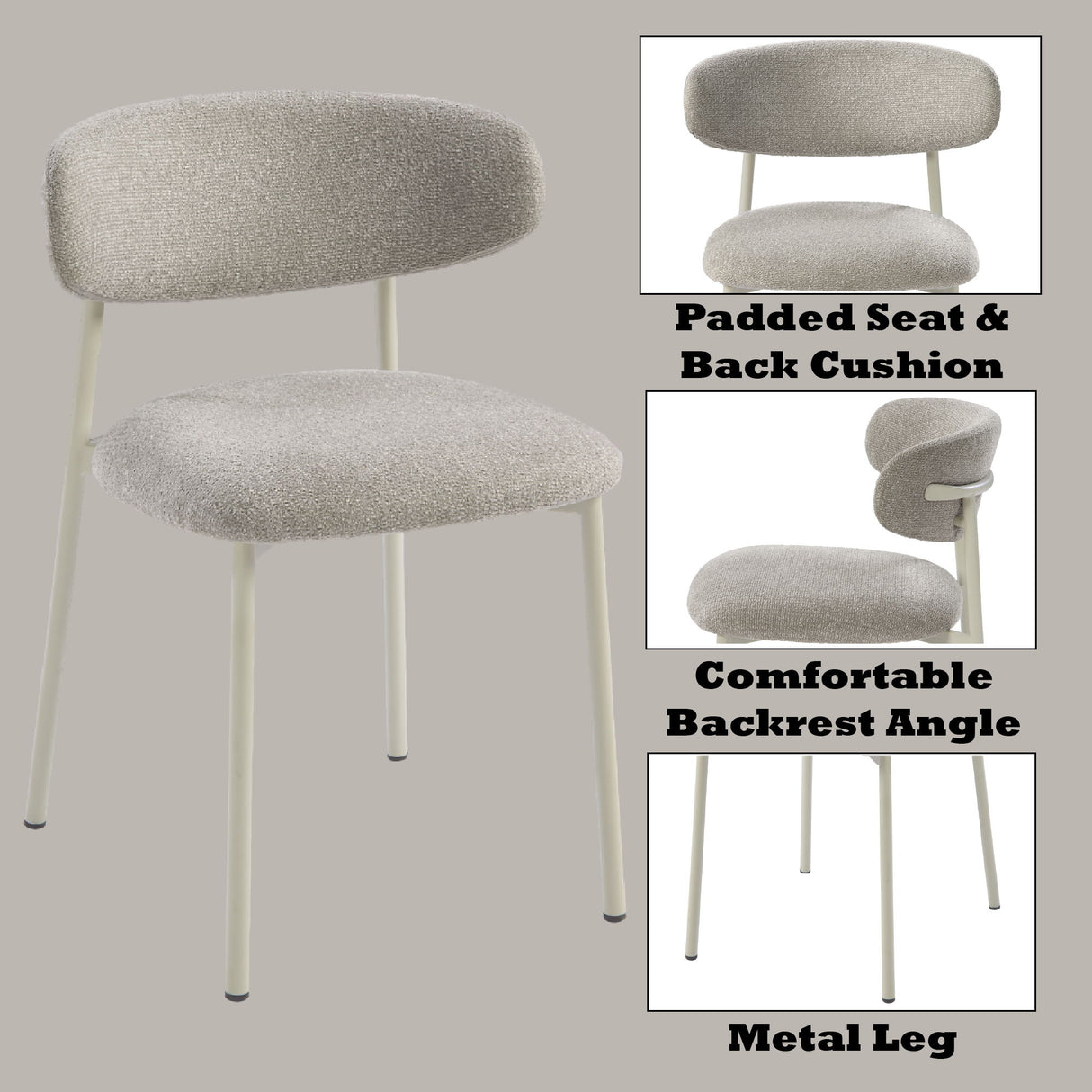 Ingram - Side Chair (Set of 2) - Light Gray - Chair Sets - Alpine Outlets